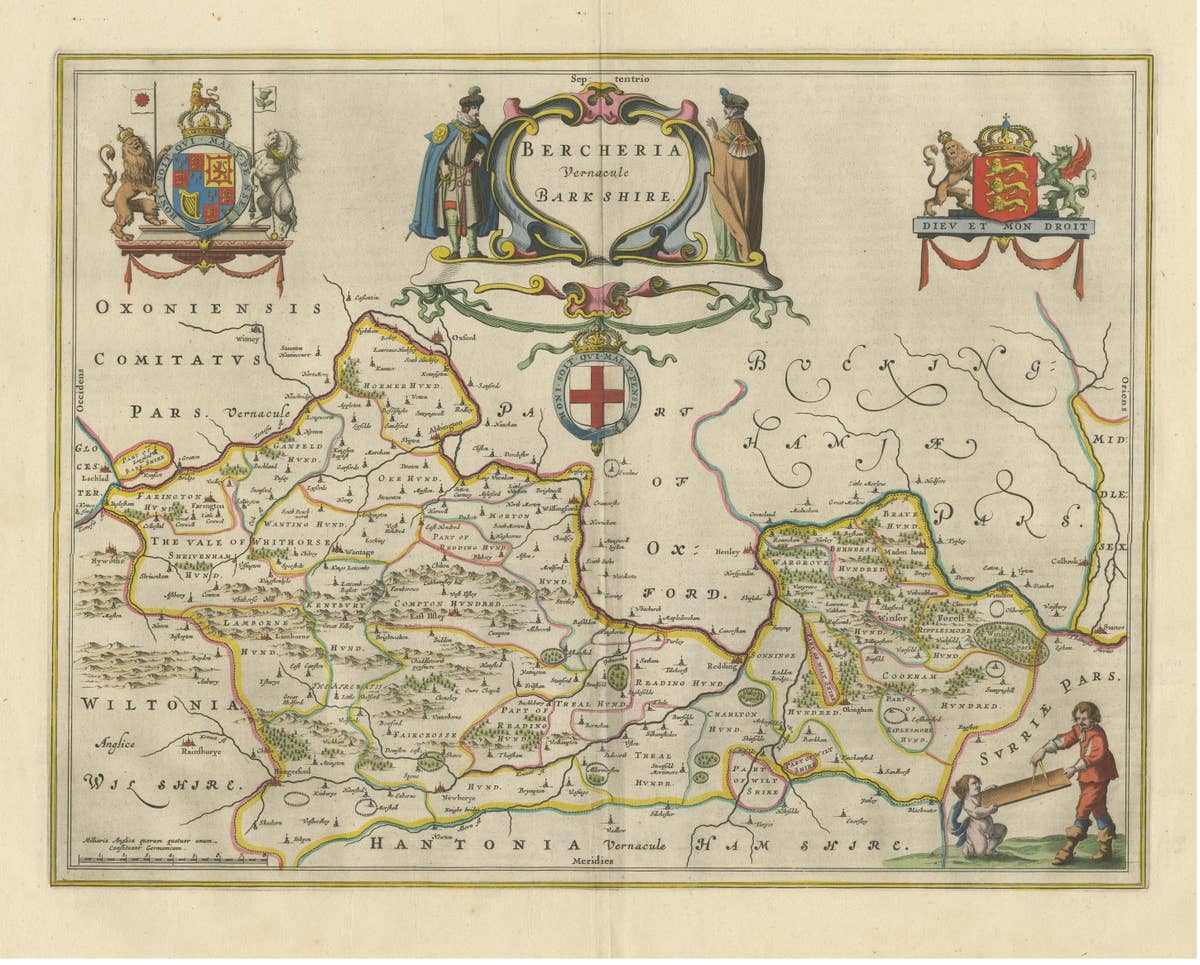 Antique Map of Berkshire, South East England