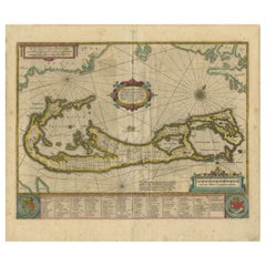 Antique Map of Bermuda by Hondius, 'circa 1630'