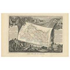Antique Map of Bes du Rhône ‘France’ by V. Levasseur, 1854