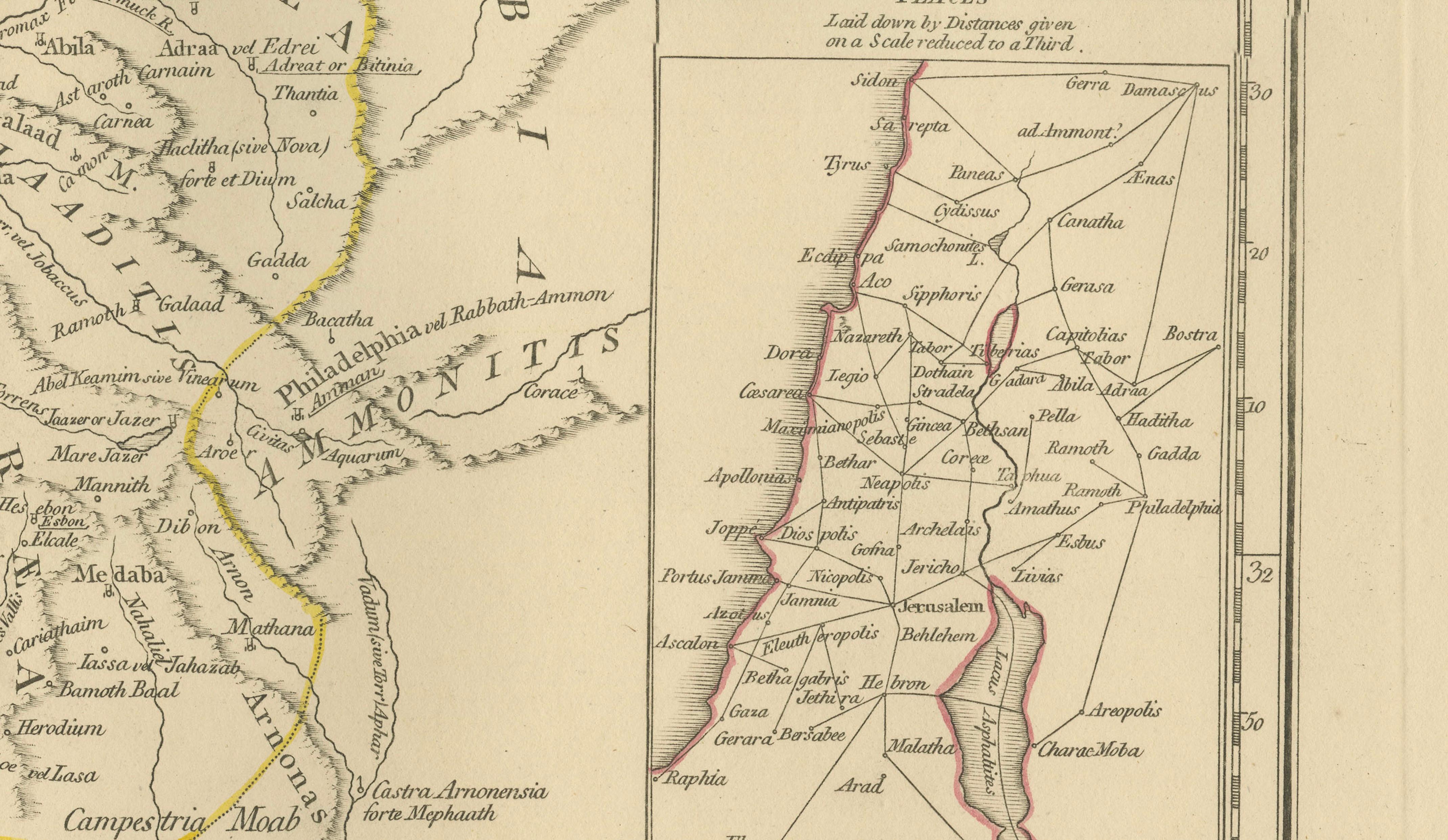 Antique Map of Biblical Palestine – Holy Land & Jerusalem Insets, c.1818