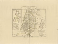 Antique Map of Biblical Palestine – Holy Land & Jerusalem Insets, c.1818