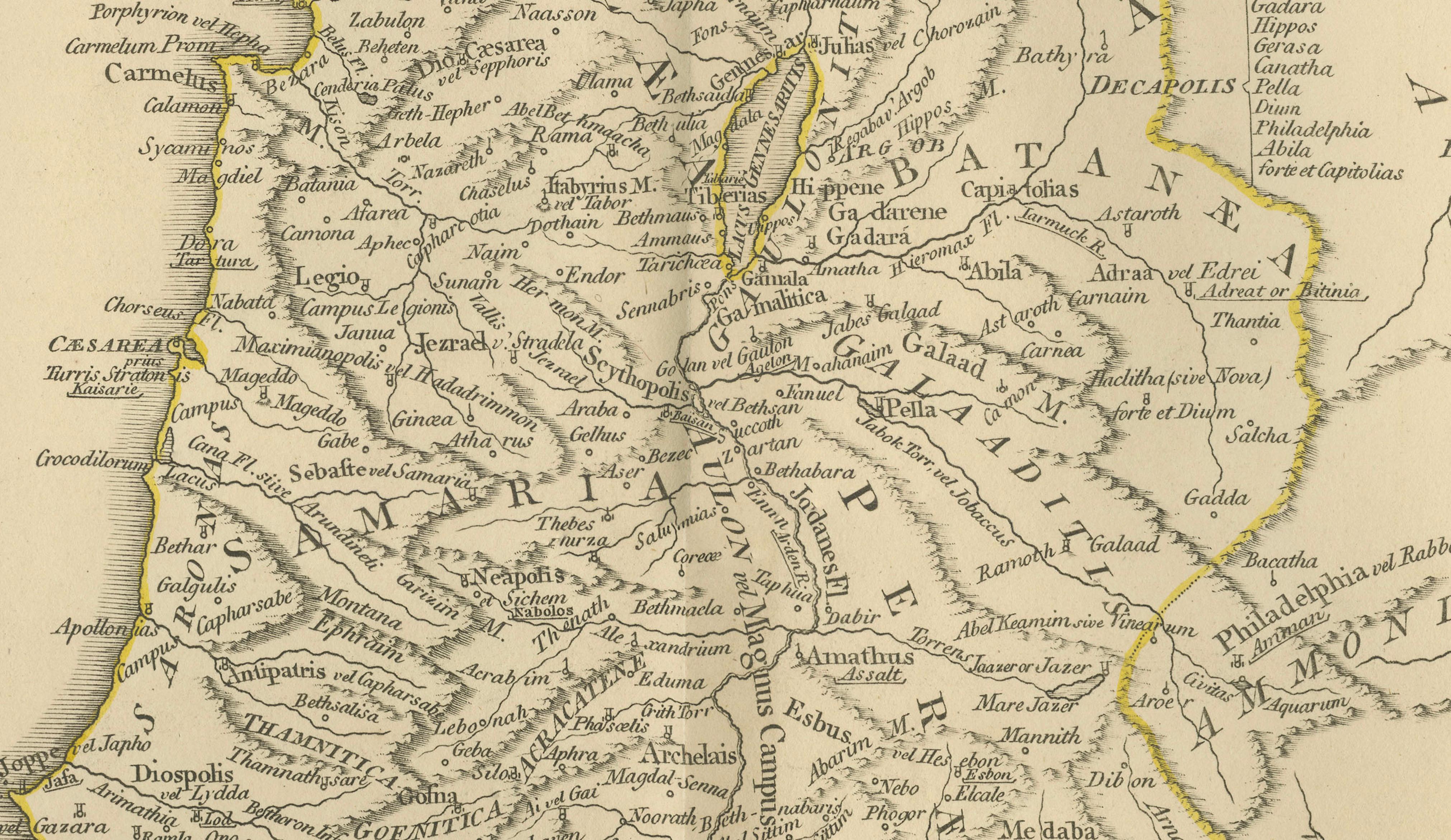 Antique Map of Biblical Palestine – Holy Land & Jerusalem Insets, c.1818