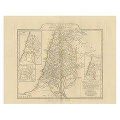 Antique Map of Biblical Palestine – Holy Land & Jerusalem Insets, c.1818
