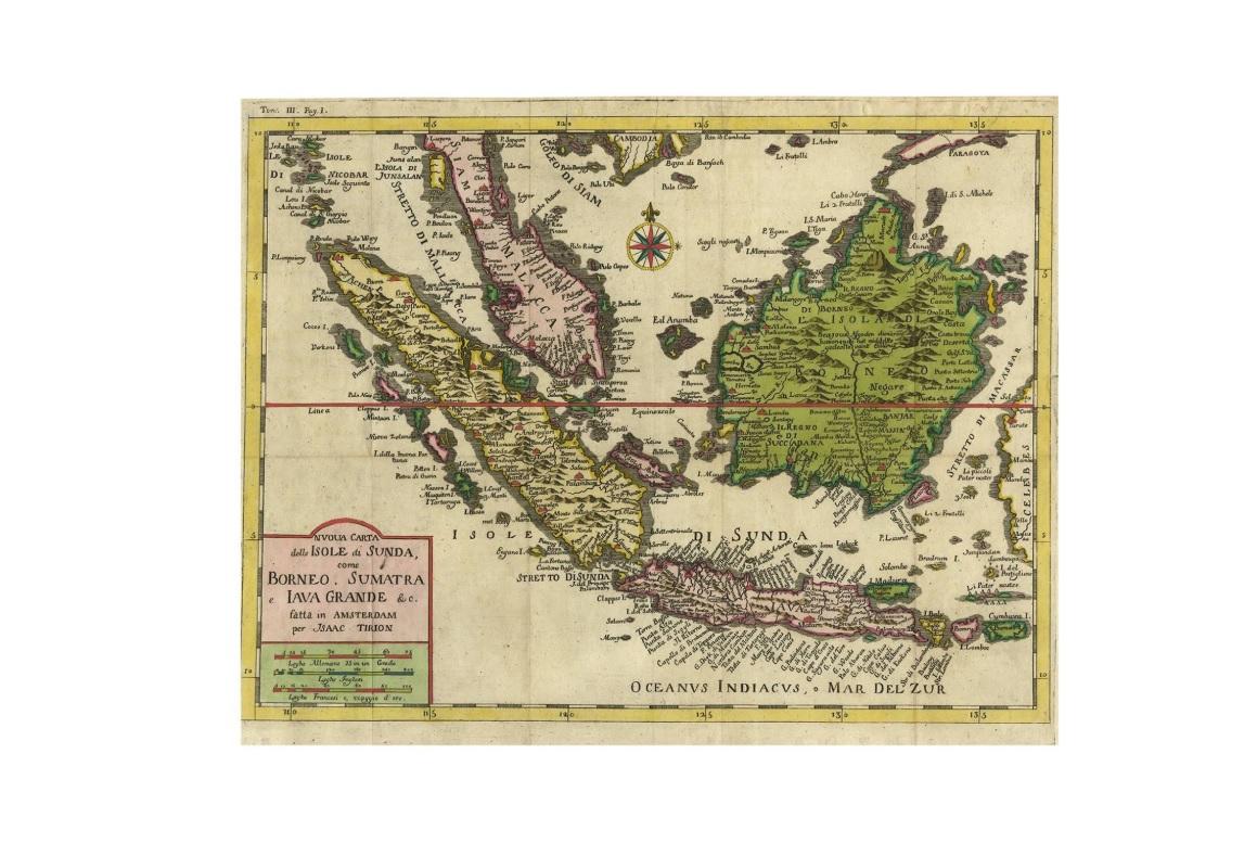 Hinterindien Malaien-Archipel Java Borneo Sumatra Siam Burma Orig Karte M6 