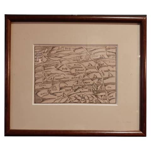 Antique Map of Brabant and part of Belgium by Munster, c.1580