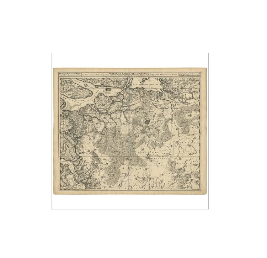 Carte ancienne du Brabant 'The Netherlands' par N. Visscher, circa 1690 Bon état - En vente à Langweer, NL