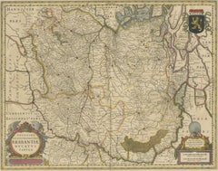 Antique Map of Brabant, the Netherlands, with Original Hand Coloring
