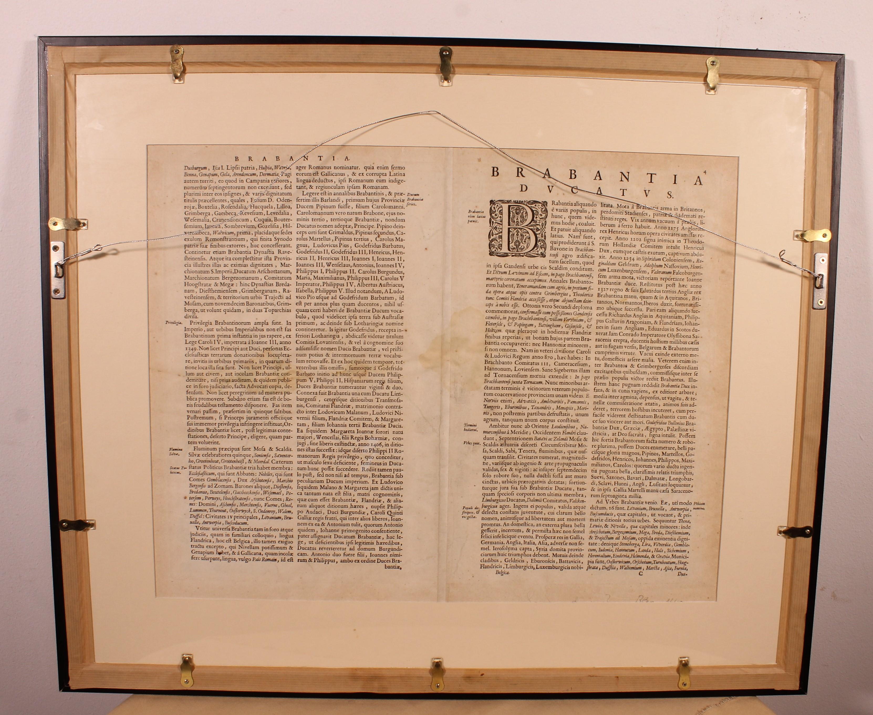 Carte ancienne de Brabantia Ducantus par Bleau, vers 1640 en vente 2