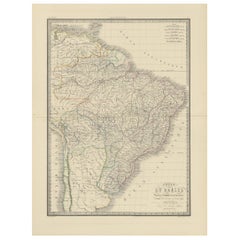 Antique Map of Brazil by Lapie, 1842