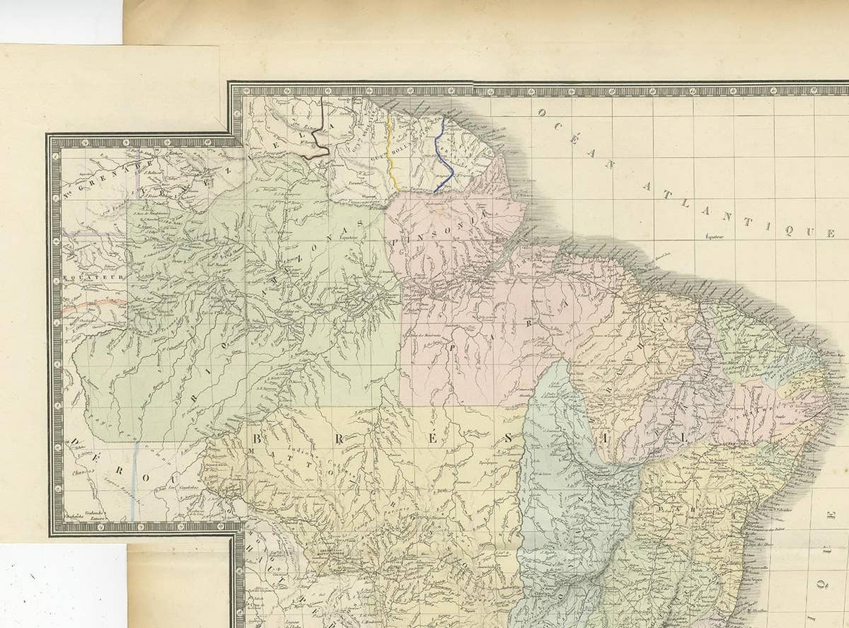 Antique Map of Brazil by Levasseur '1875'