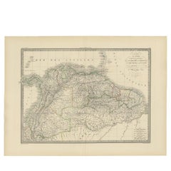 Antique Map of Brazil, Ecuador, Colombia and Venezuela by Lapie, 1842
