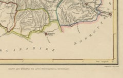 Antique map of Brecknockshire, Wales by Creighton & Walker, c.1831–1840
