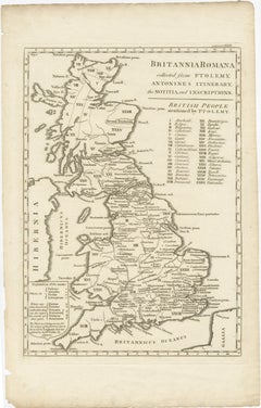 Antique Map of Britain in Roman Times