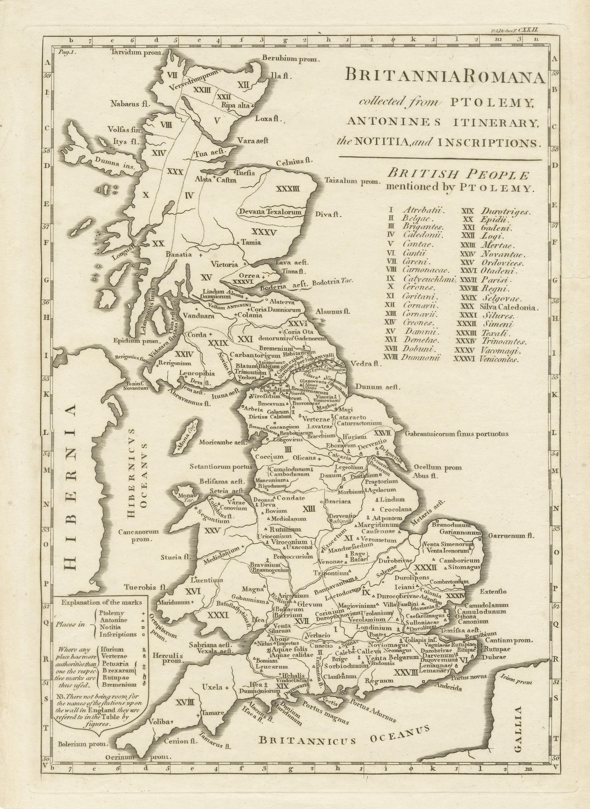 Antike Karte von Großbritannien in der römischen Times im Zustand „Gut“ im Angebot in Langweer, NL