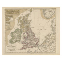 Antique Map of Britain & Ireland with North Sea Detail – 1856 Stülpnagel