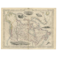 Antique Map of British America by Tallis 'c.1850'