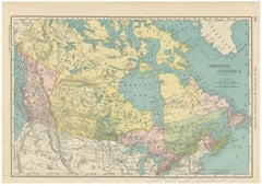 Antique Map of British America, with Hudson Bay, Rand McNally, 1899