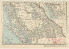 Antique Map of British Columbia, with Queen Charlotte Islands, 1899