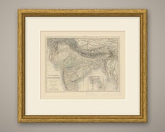 Antique Map of British India with Ceylon Continuation Inset, circa 1860