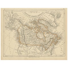 Antique Map of British North America by Lowry, '1852'