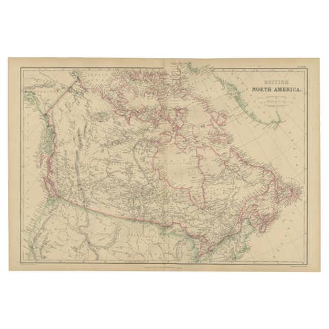 British North America, Antique Map of Canada and Arctic Regions, Blackie, 1859