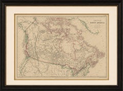 Antique Map of British North America, Canada and Hudson Bay, 1860