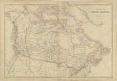 Antique Map of British North America, Canada and Hudson Bay, 1860