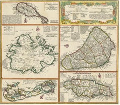 Antique Map of British Possessions in the Caribbean by Homann Heirs 'circa 1740'