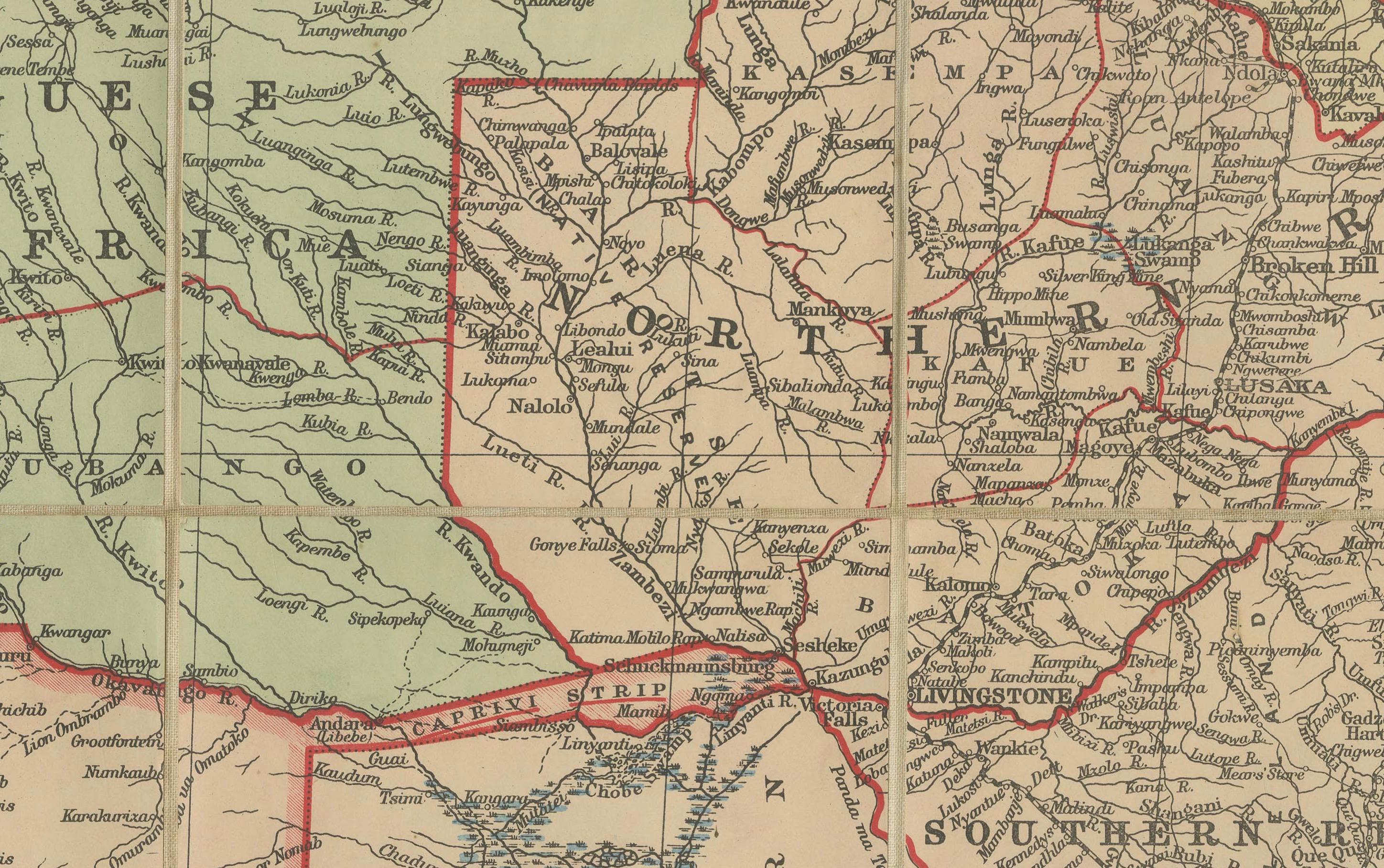 Mapa antiguo de Sudáfrica Británica - Territorios Coloniales y Ferrocarriles, c.1920s siglo XX en venta