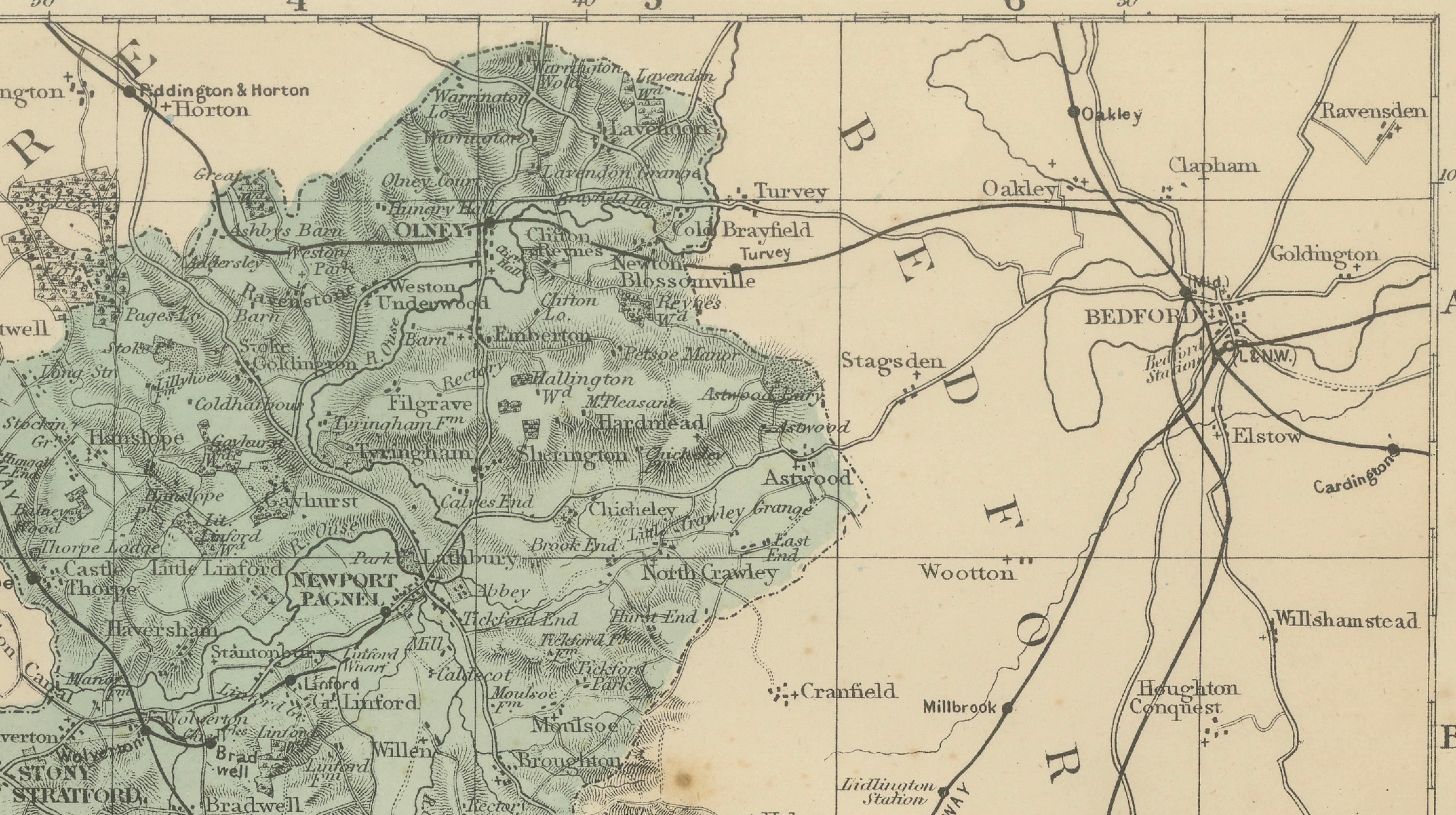Antique Map of Buckinghamshire, 1885 – Victorian Railways & County Detail