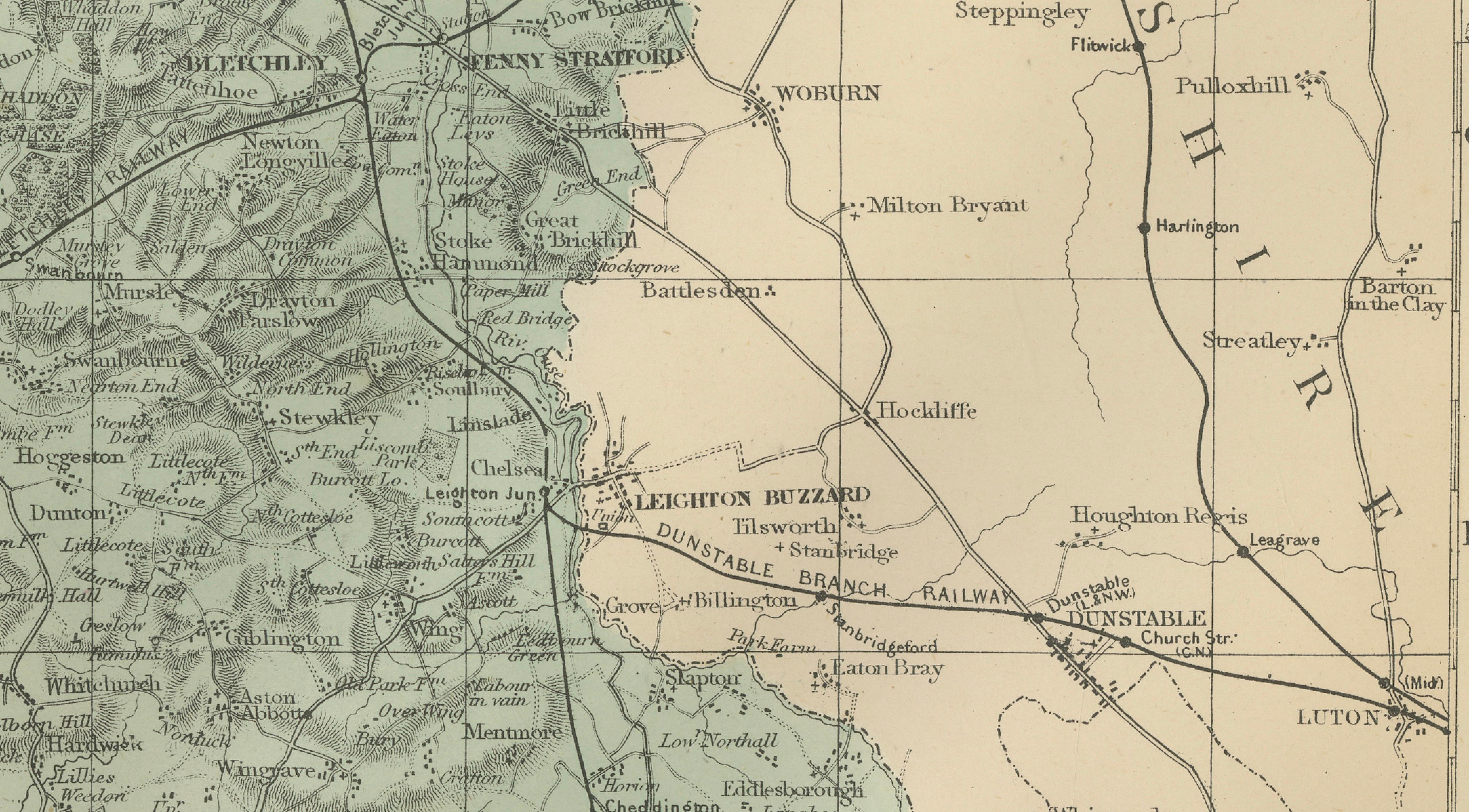 Antique Map of Buckinghamshire, 1885 – Victorian Railways & County Detail