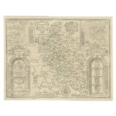 Antike Karte von Buckinghamshire in England, 1743