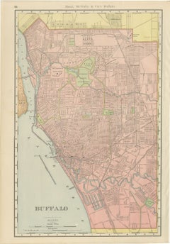 Antique Map of Buffalo, New York, on Lake Erie, Rand McNally, 1899