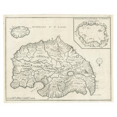 Mappa antica dell'isola di Buru, Indonesia, 1725 ca.