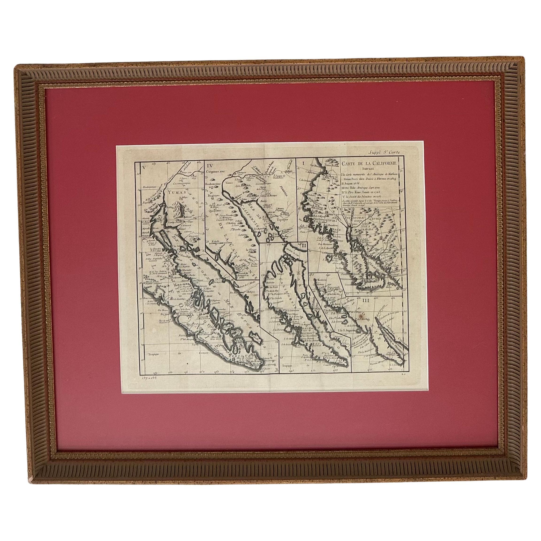 Américain Carte ancienne de la Californie en tant qu'île 
