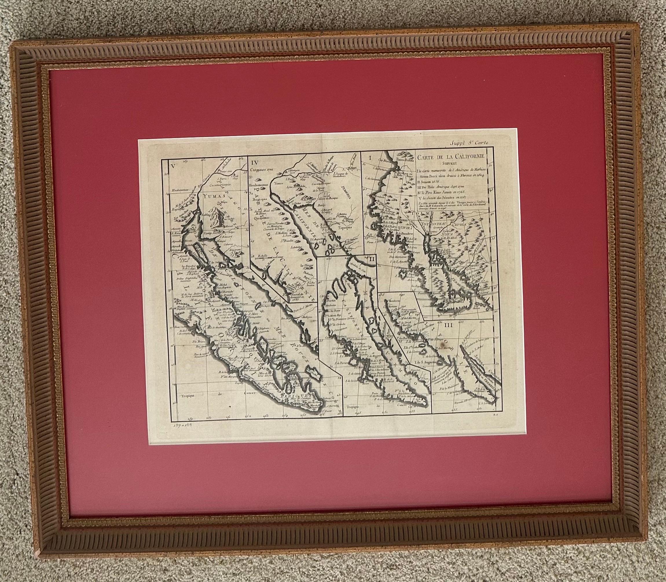 XIXe siècle Carte ancienne de la Californie en tant qu'île 