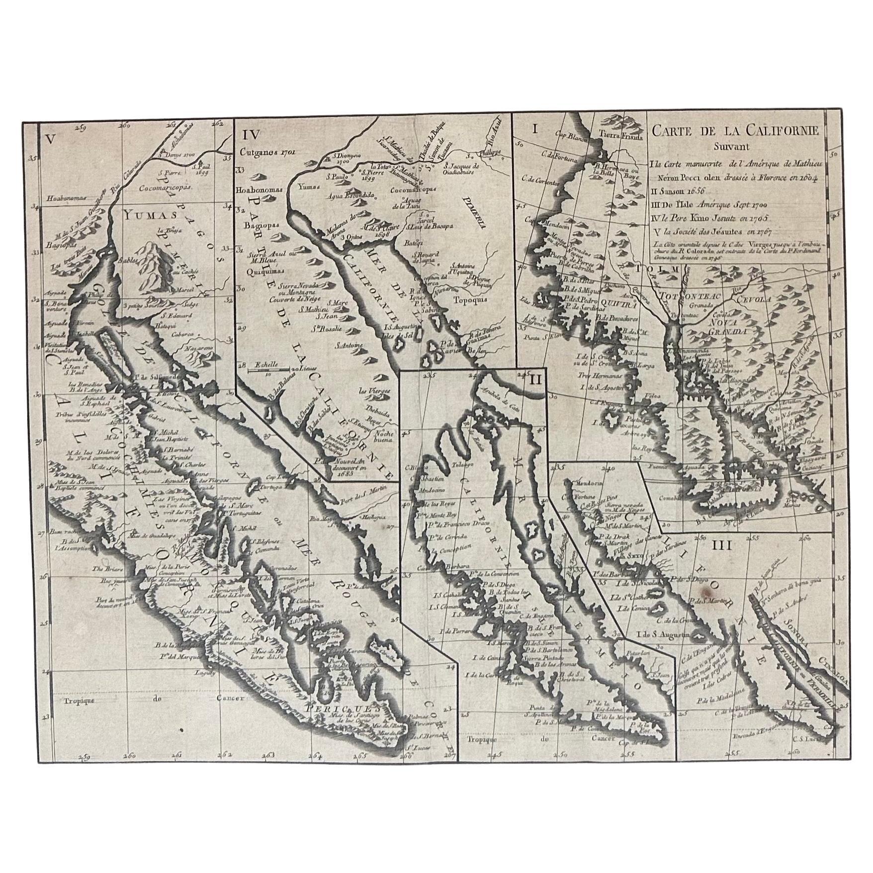 Papier Carte ancienne de la Californie en tant qu'île 