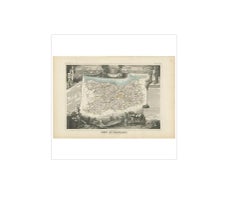 Carta geografica antica di Calvados 'Francia' di V. Levasseur, 1854
