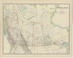 Antique Map of Canada by Johnston '1909'