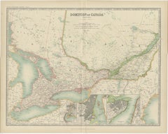 Antique Map of Canada by Johnston '1909'