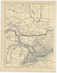 Antique Map of Canada, New Brunswick and Nova Scotia by Lowry, 1852
