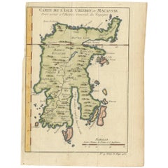 Carte ancienne de Célèbes « Sulawesi, Indonésie » par Bellin, ciarca 1755