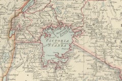 Antique Map of Central Africa, 1903, With Colonial Territories  Explorers Routes