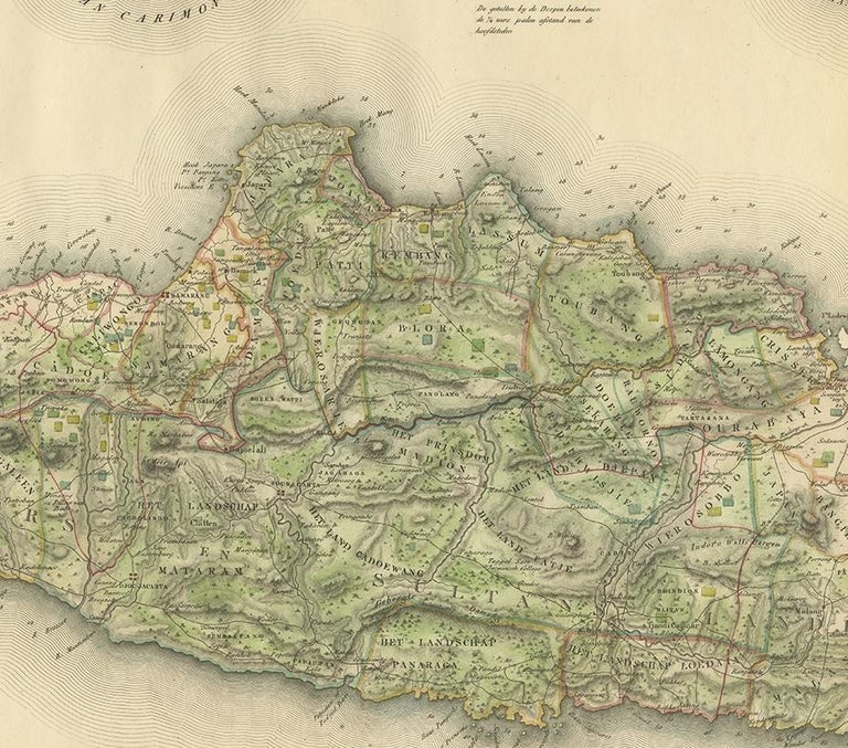 Antique Map of Central and East Java by Van den Bosch, 1818 For Sale at ...