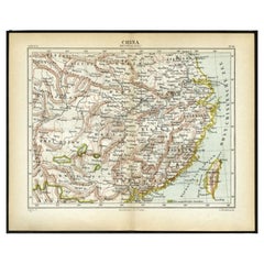 Antique Map of Central and Southern China by Kuyper, 1880