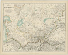 Antique Map of Central Asia by Johnston '1909'