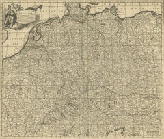 Antique Map of Central Europe "Centered on Germany" by F. de Wit, circa 1680