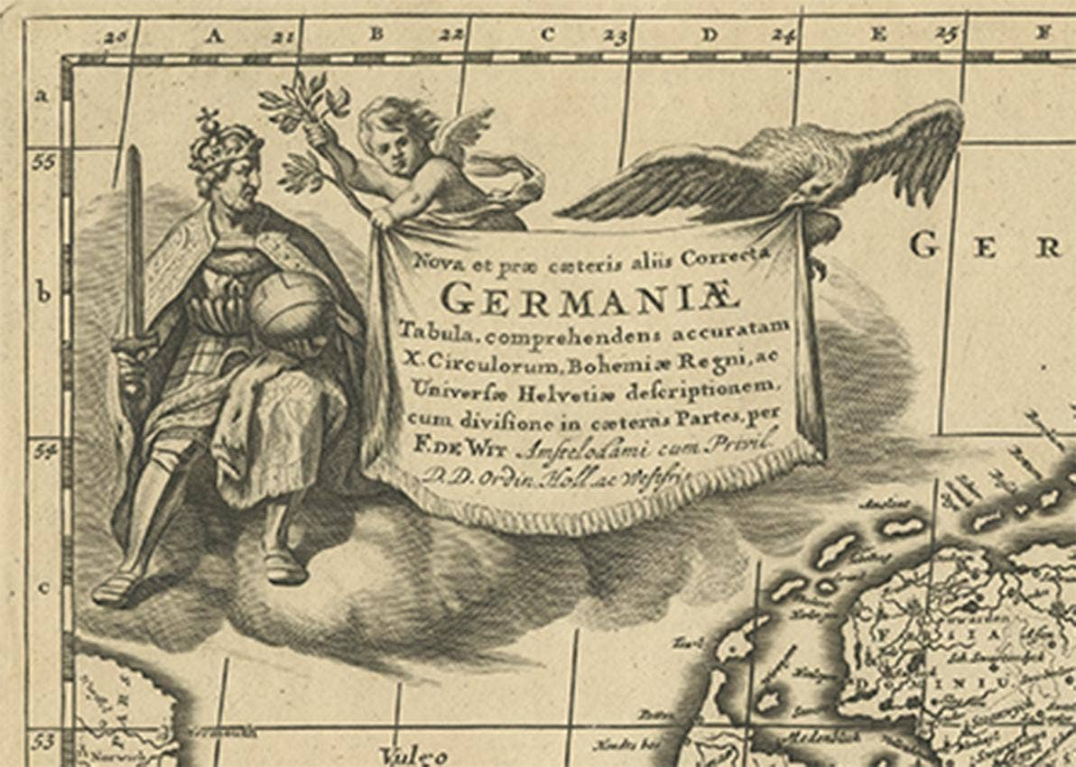 Antique Map of Central Europe "Centered on Germany" by F. de Wit, circa 1680