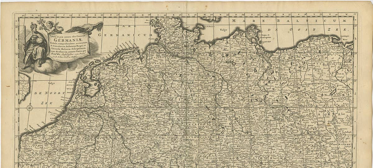 Antique Map of Central Europe "Centered on Germany" by F. de Wit, circa 1680