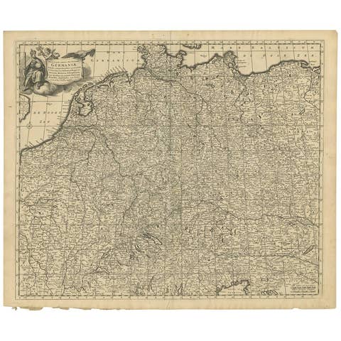 Antique Map of Central Europe "Centered on Germany" by F. de Wit, circa 1680